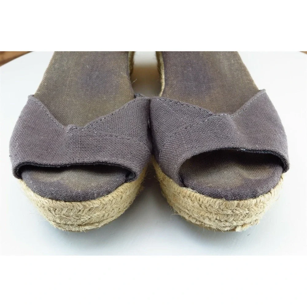 Toms Sz 8 M Brown Ankle Strap Fabric Women Sandals‎